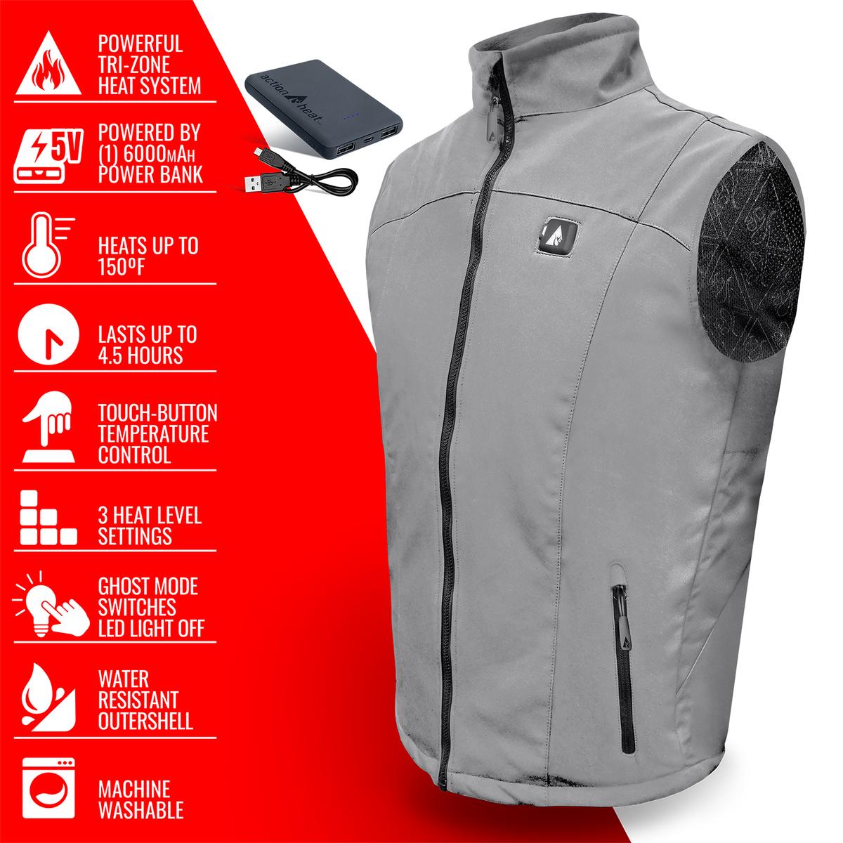 ActionHeat 5V Men's Softshell Battery Heated Vest - Picture 10 of 10