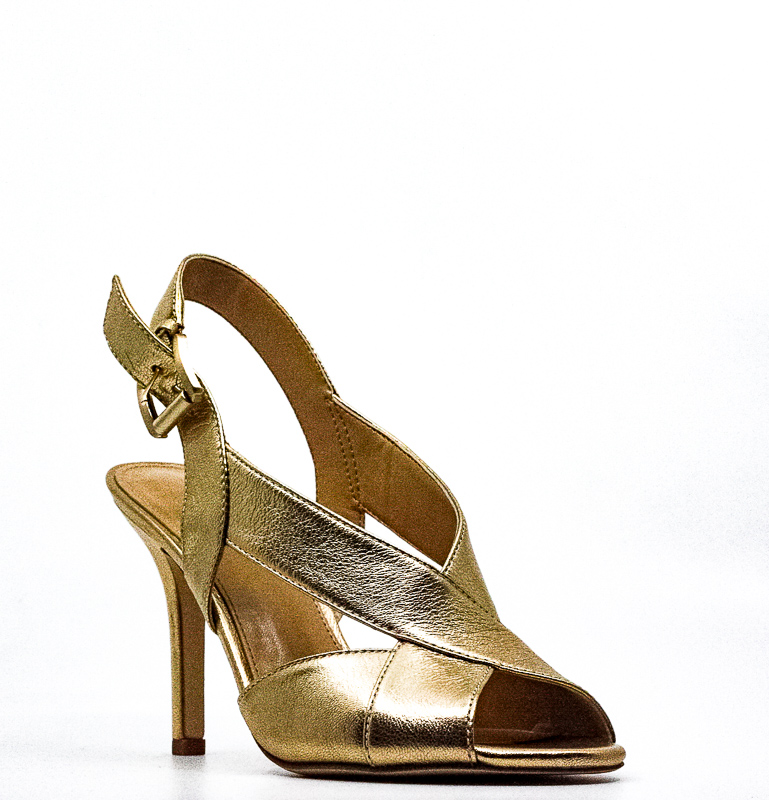 MICHAEL Michael Kors | Becky Metallic Leather Heel Sandals | Gold | 7.5 ...