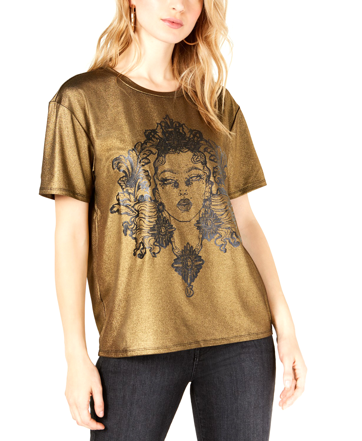 metallic graphic tee