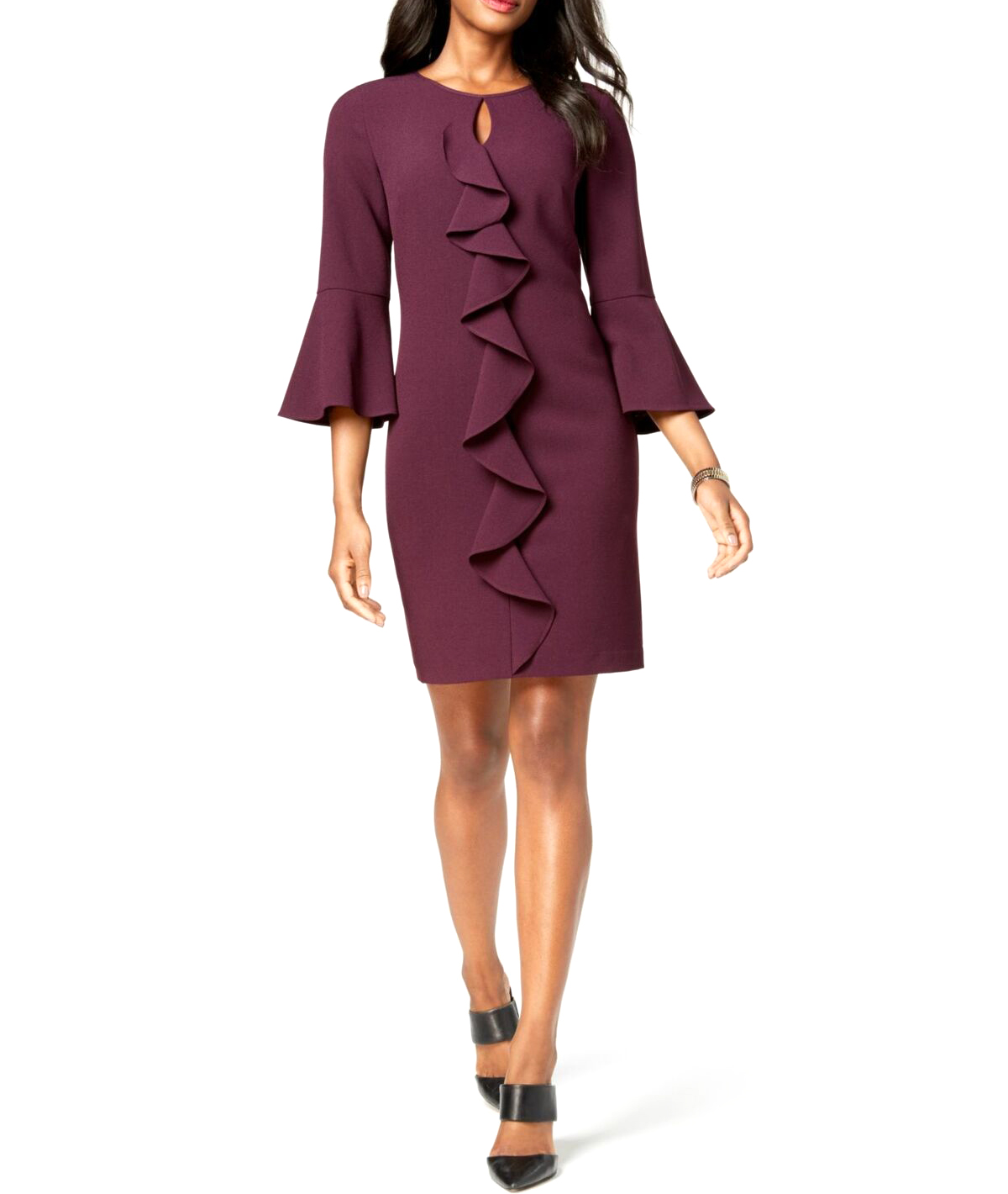 jessica howard petite ruffle scuba gown