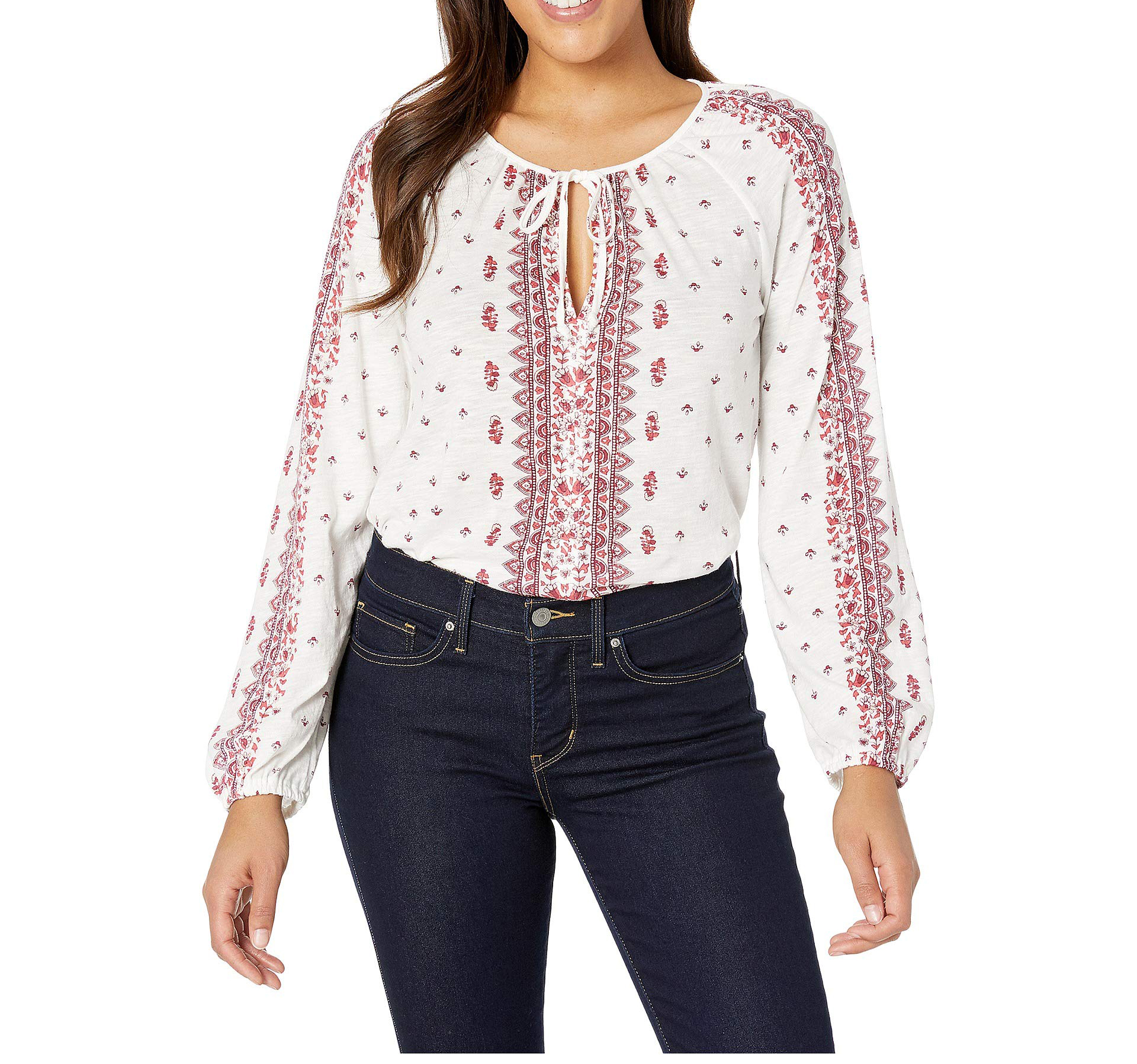 button front peasant top