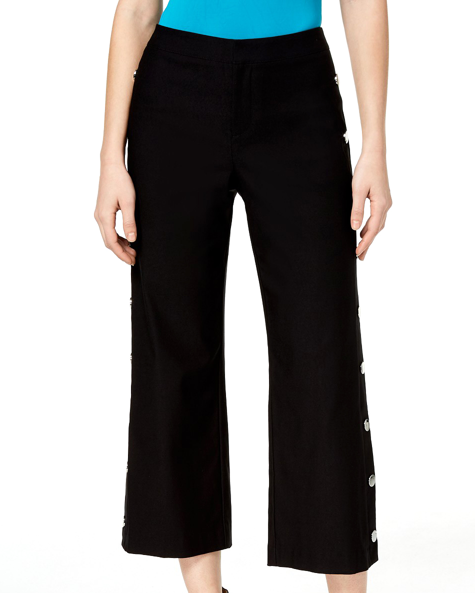 wide leg sailor pants with buttons