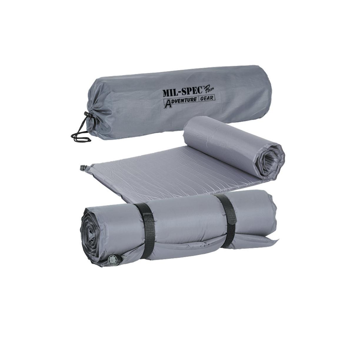 Deluxe Self Inflating Air Mat/Sleeping Pad w/Straps & Storage Bag, Gray