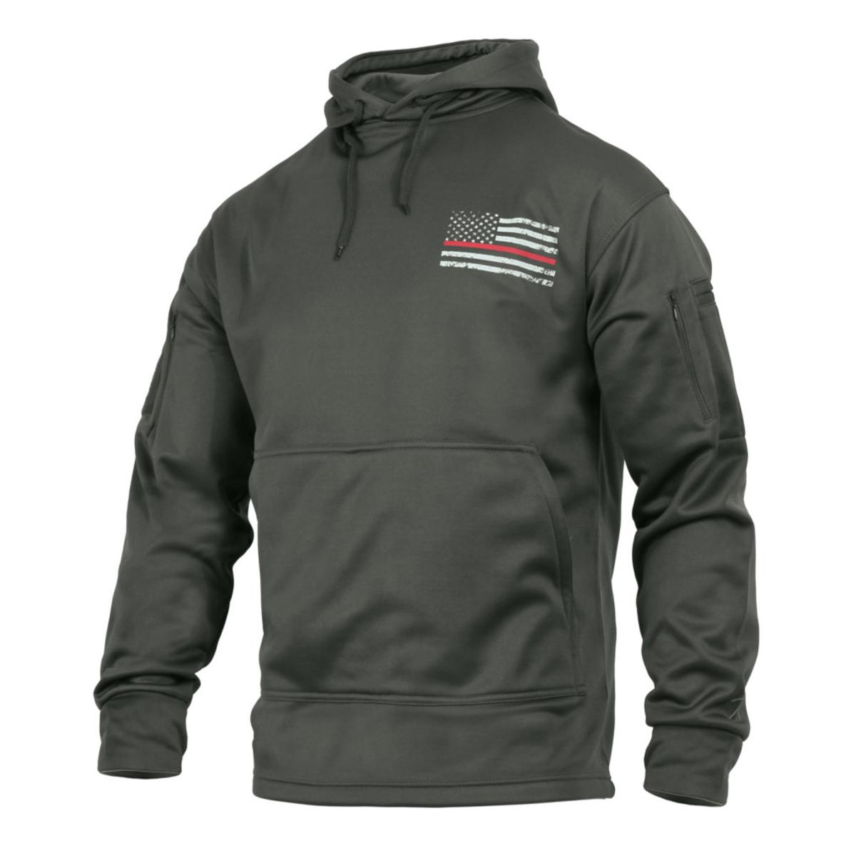 Rothco Thin Red Line Flag Concealed Carry Hoodie, Hooded Sweatshirt | eBay